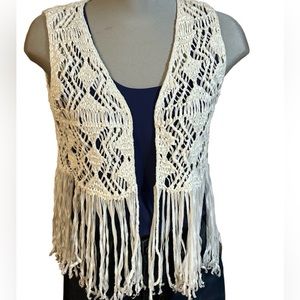 Cropped Fringe Vest